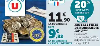 U Express Huitres fines de normandie igp u offre