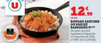 U Express Rougail saucisse ou poulet basquaise u offre