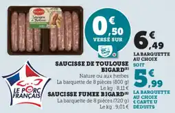 U Express Saucisse de toulouse bigard offre