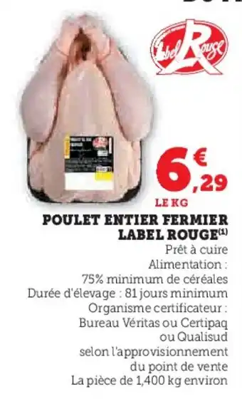 U Express Poulet entier fermier label rouge offre
