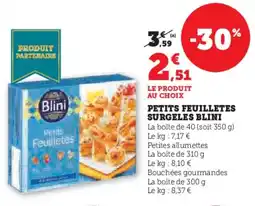 U Express Petits feuilletes surgeles blini offre