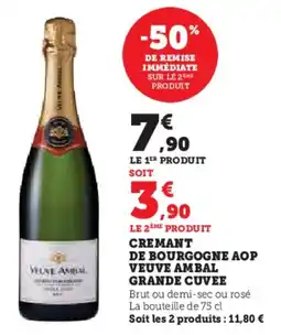 U Express Cremant de bourgogne aop veuve ambal grande cuvee offre