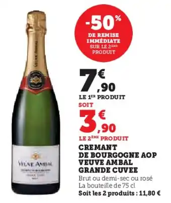 U Express Cremant de bourgogne aop veuve ambal grande cuvee offre