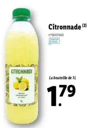 Lidl Citronnade offre