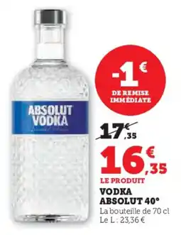 U Express Vodka absolut 40° offre