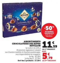 U Express Assortiments chocolaterie des reves revillon offre