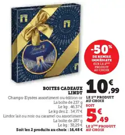 U Express Boites cadeaux lindt offre