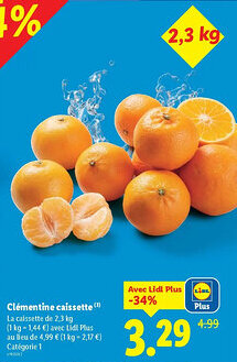 Lidl Clémentine caissette offre
