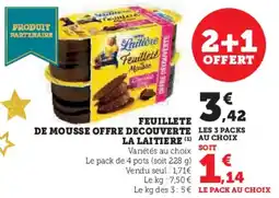 U Express Feuillete de mousse offre decouverte la laitiere offre