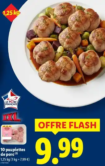 Lidl 10 paupiettes de porc offre