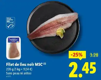 Lidl Filet de lieu noir MSC offre