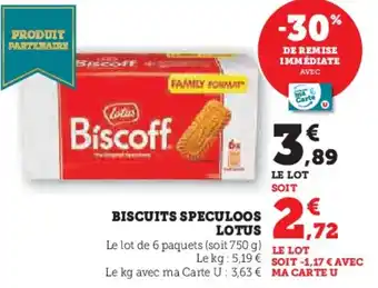 U Express Biscuits speculoos lotus offre