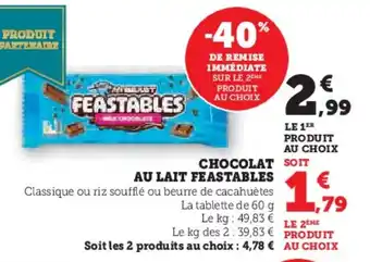 U Express Chocolat au lait feastables offre