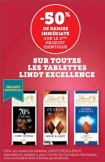 U Express Sur toutes les tablettes lindt excellence offre