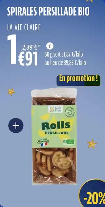 La Vie Claire Spirales persillade bio offre