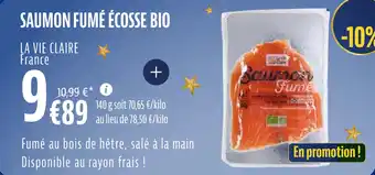La Vie Claire Saumon fumé écosse bio offre