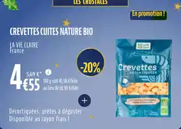La Vie Claire Crevettes cuites nature bio offre