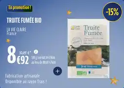 La Vie Claire Truite fumée bio offre