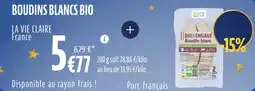 La Vie Claire Boudins blancs bio offre