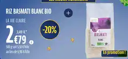 La Vie Claire Riz basmati blanc bio offre