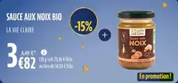 La Vie Claire Sauce aux noix bio offre