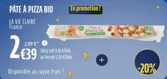 La Vie Claire Pâte à pizza bio offre