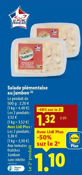 Lidl Salade piémontaise au jambon offre