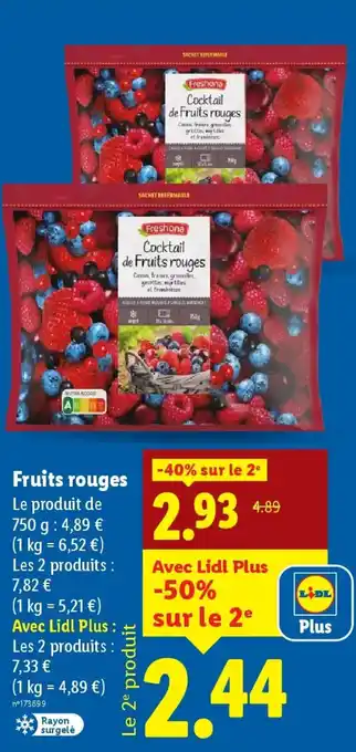 Lidl FRESHONA Fruits rouges offre
