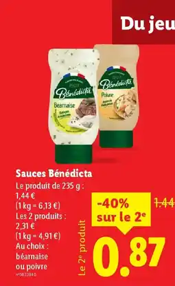 Lidl Sauces Bénédicta offre