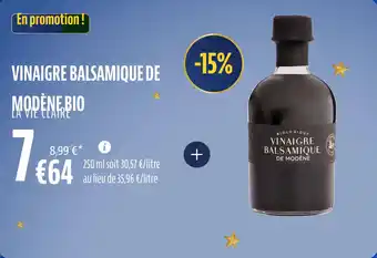 La Vie Claire Vinaigre balsamique de modène bio offre