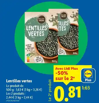 Lidl Lentilles vertes offre