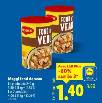 Lidl MAGGI fond de veau offre