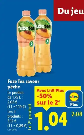 Lidl FUZE TEA saveur pêche offre