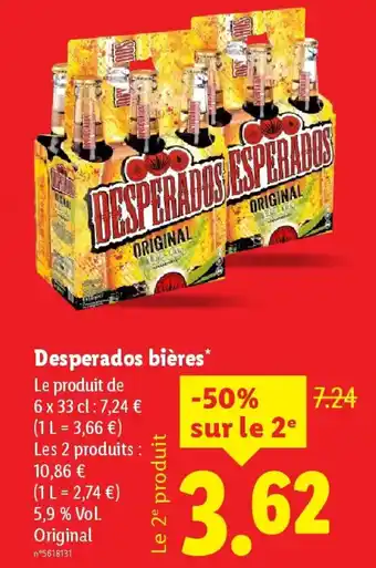 Lidl DESPERADOS bières offre