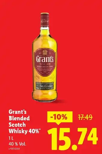 Lidl Grant's Blended Scotch Whisky 40% offre