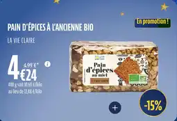 La Vie Claire Pain d'épices à l'ancienne bio offre