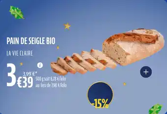 La Vie Claire Pain de seigle bio offre
