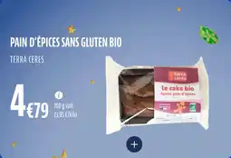 La Vie Claire Pain d'épices sans gluten bio terra ceres offre
