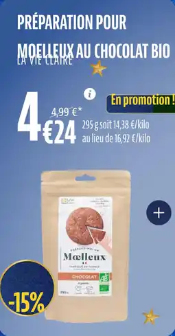 La Vie Claire Préparation pour moelleux au chocolat bio offre