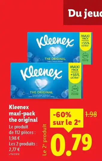 Lidl KLEENEX maxi-pack the original offre