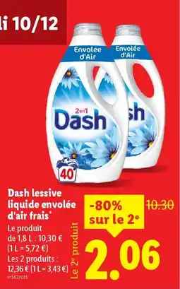 Lidl DASH lessive liquide envolée d'air frais offre