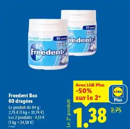 Lidl FREEDENT Box 60 dragées offre
