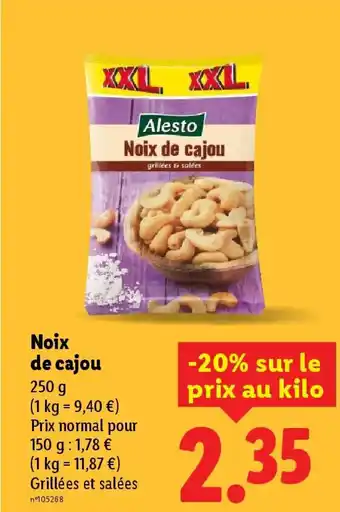 Lidl ALESTO Noix de cajou offre