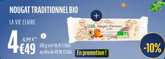 La Vie Claire Nougat traditionnel bio offre