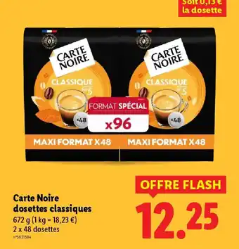 Lidl CARTE NOIRE dosettes classiques offre
