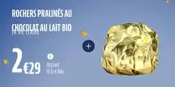 La Vie Claire Rochers pralinés au chocolat au lait bio offre