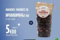 La Vie Claire Amandes chocolat noir et de chocolat au lait bio offre