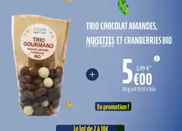 La Vie Claire Trio chocolat amandes noisettes et cranberries bio offre
