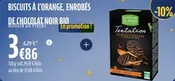 La Vie Claire Biscuits à l'orange enrobés de chocolat noir bio offre