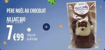 La Vie Claire Père noël au chocolat au lait bio offre